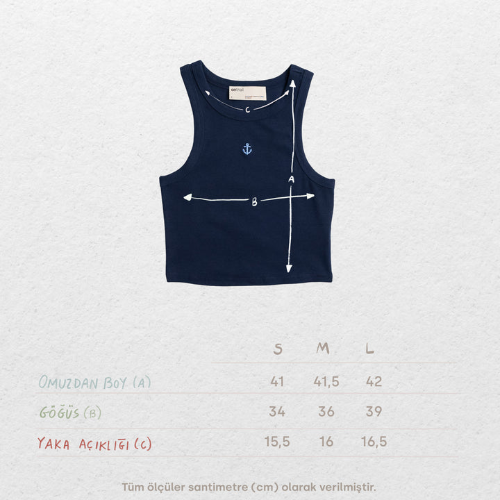 Anchor Crop Top - Lacivert