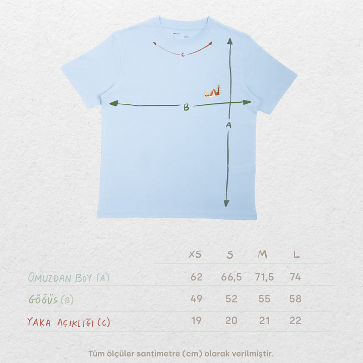 Camp Life Tshirt - Gökyüzü Mavisi