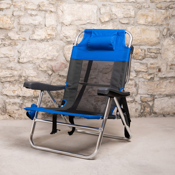Katlanır Plaj Sandalyesi - Deniz Mavisi Katlanır Plaj Sandalyesi - Deniz Mavisi