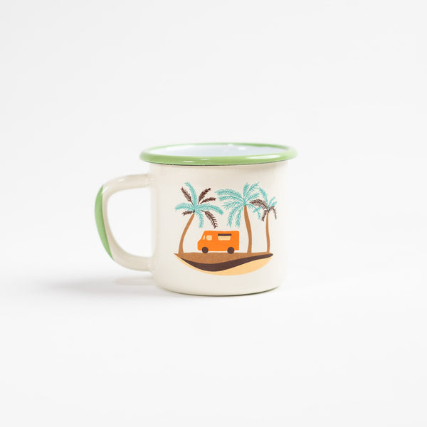 Under the Palm Trees - Krem Emaye Kupa Under the Palm Trees - Krem Emaye Kupa