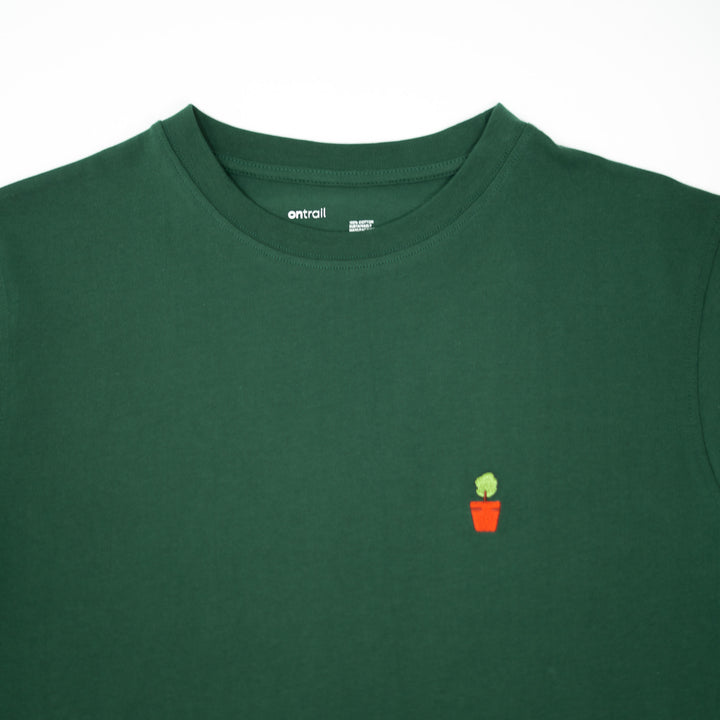 Flowerpot Tshirt - Koyu Yeşil