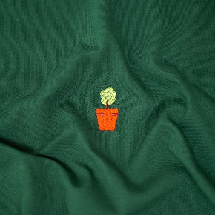 Flowerpot Tshirt - Koyu Yeşil