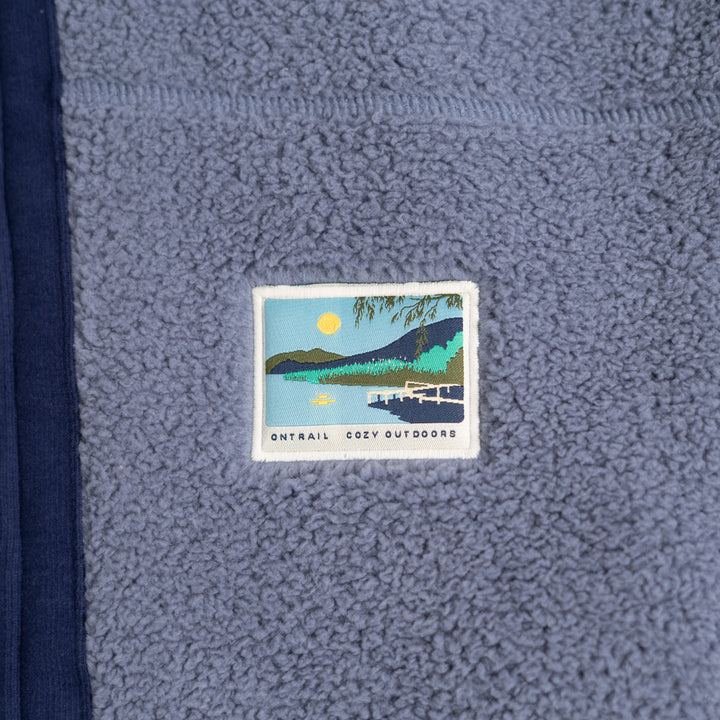 Fermuarlı Sherpa Polar - Puslu Mavi