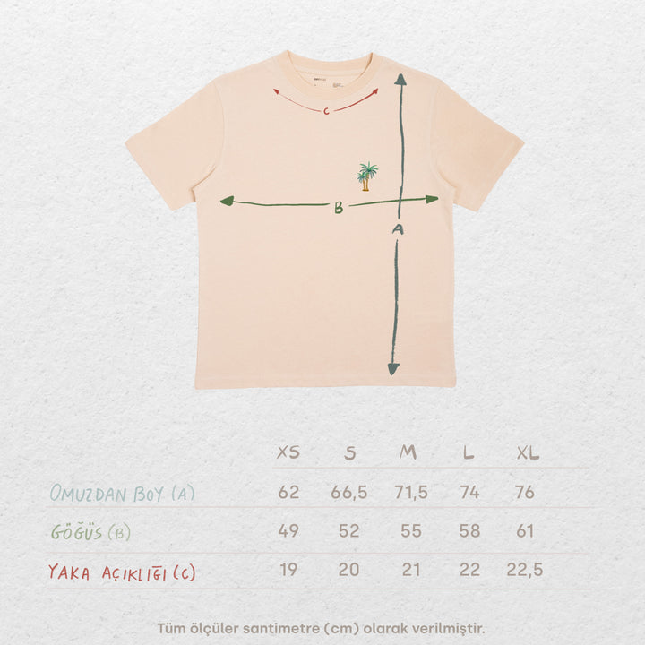 Palm Tshirt - Antik Bej