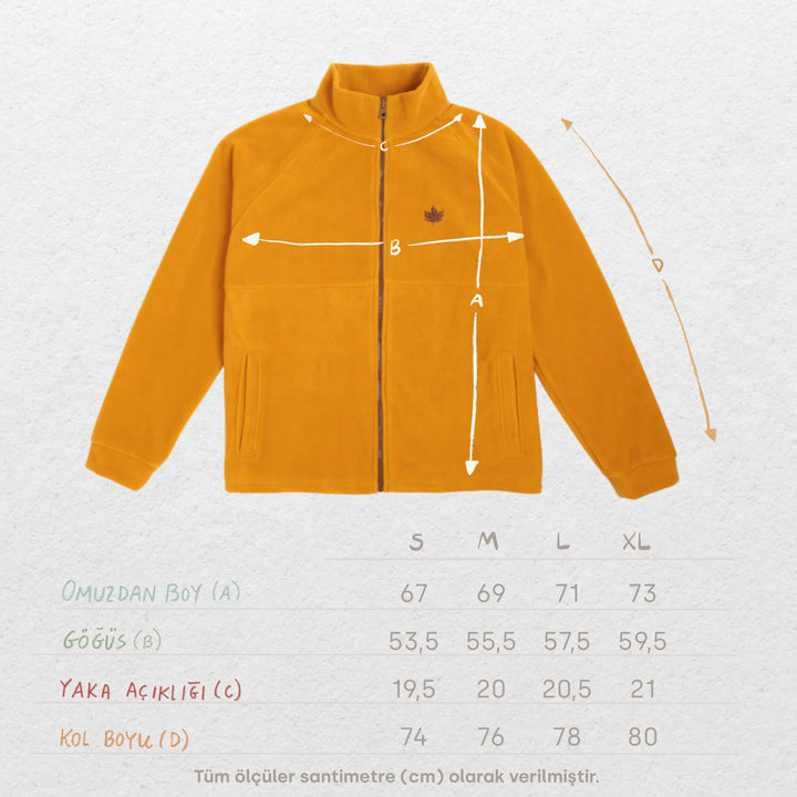 Fall Fermuarlı Polar - Sonbahar Sarısı