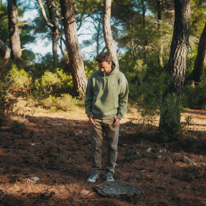 Vanlife & Autumn Hoodie - Zeytin Yeşili