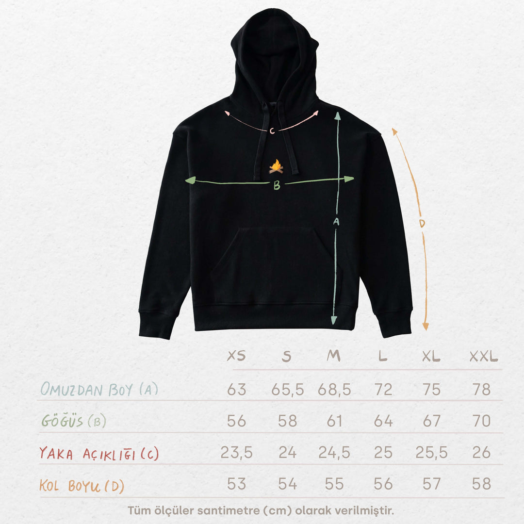 Camp Fire Hoodie - Siyah