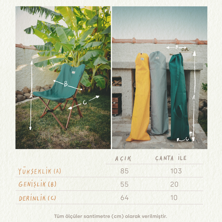 Ahşap Katlanır Sandalye - Haki