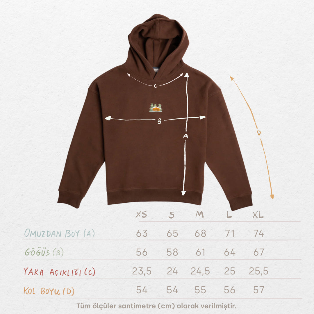 Snowy Cottage Hoodie - Toprak