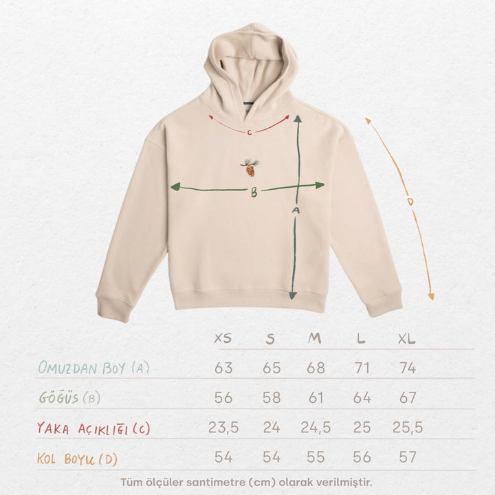 Pine Cone Hoodie – Parşömen Bej