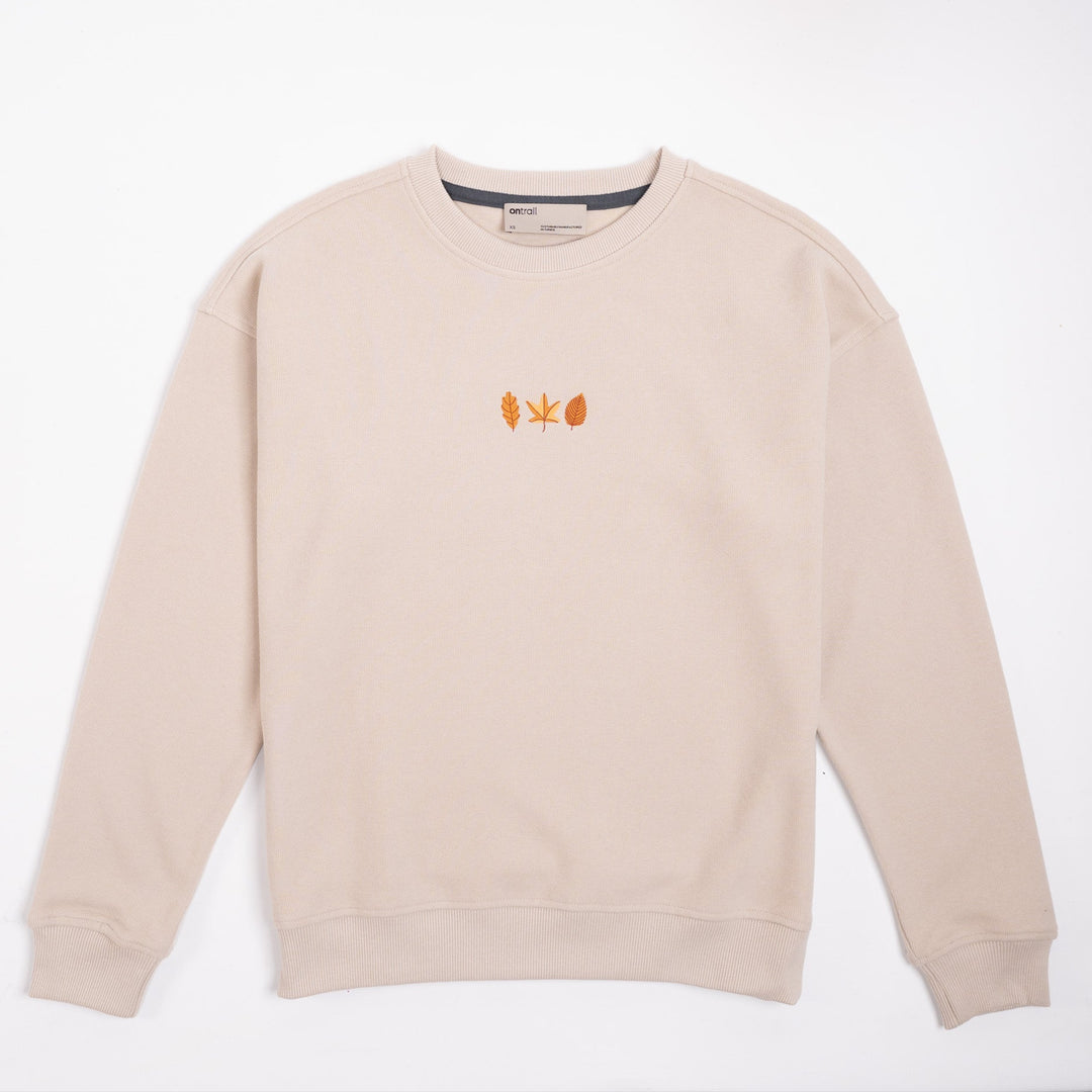 Fall Leaves Sweatshirt - Parşömen Bej