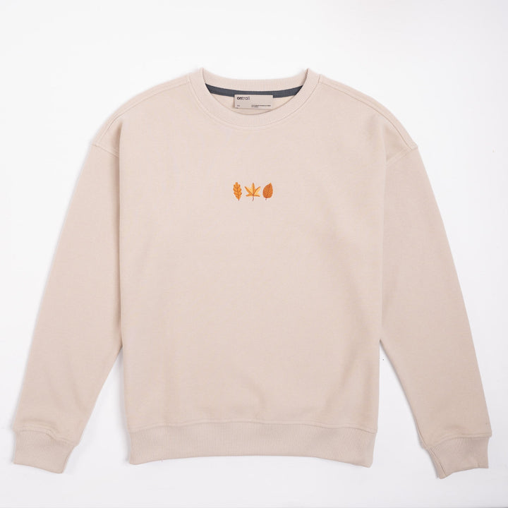 Fall Leaves Sweatshirt - Parşömen Bej