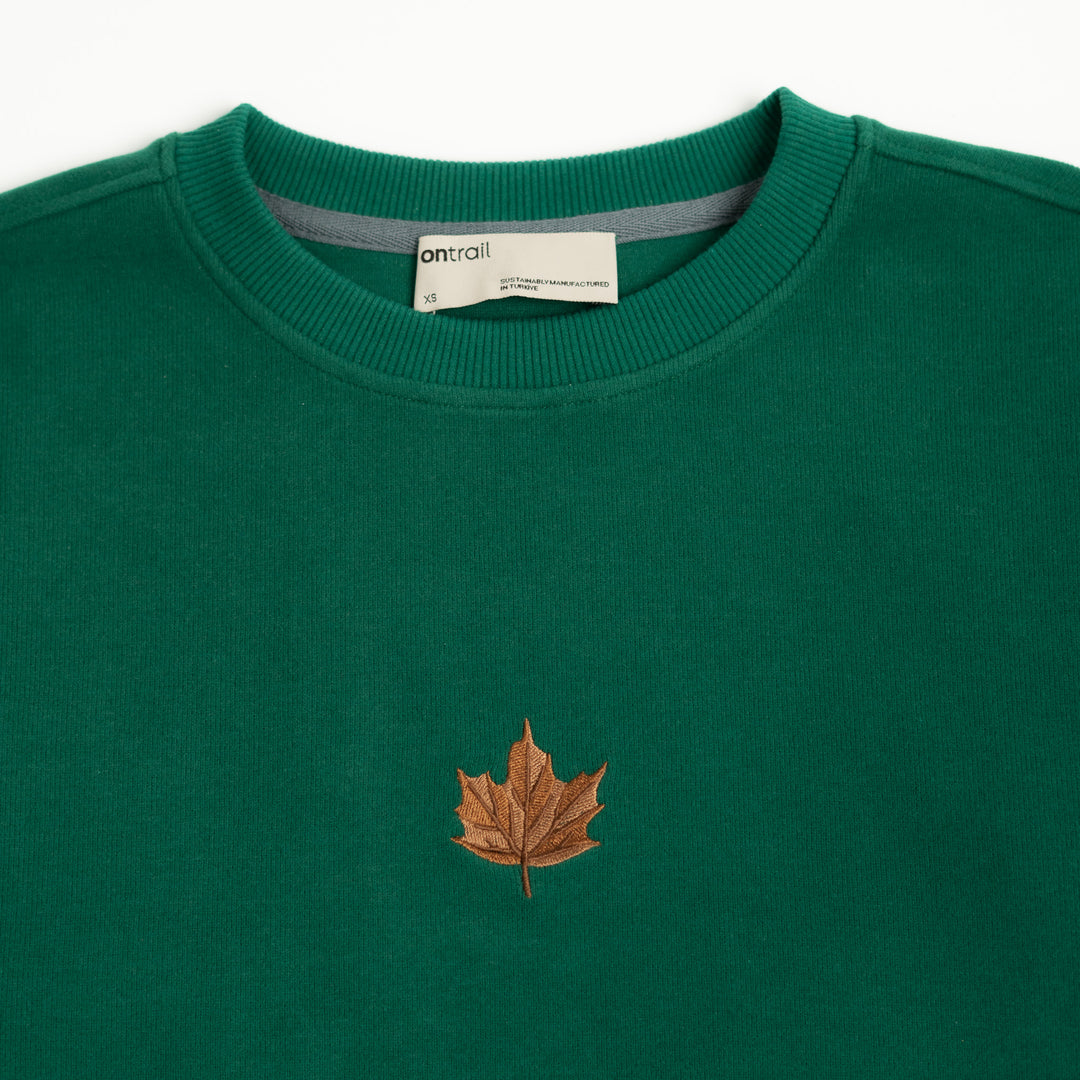 Autumn Leaf Sweatshirt - Orman Yeşili