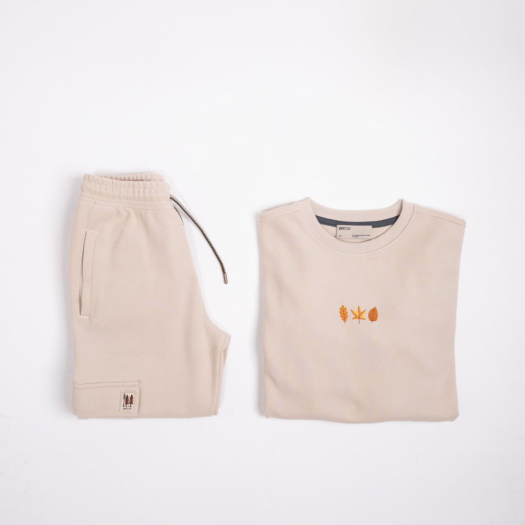 Fall Leaves Sweatshirt - Parşömen Bej