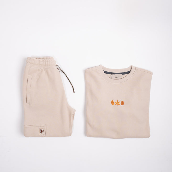 Fall Leaves Sweatshirt - Parşömen Bej