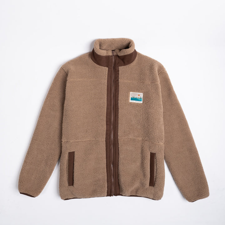 Fermuarlı Sherpa Polar - Kahve