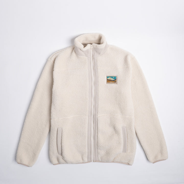 Fermuarlı Sherpa Polar - Krem