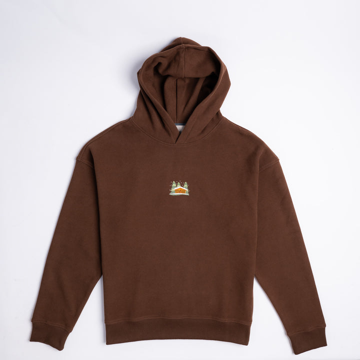 Snowy Cottage Hoodie - Toprak