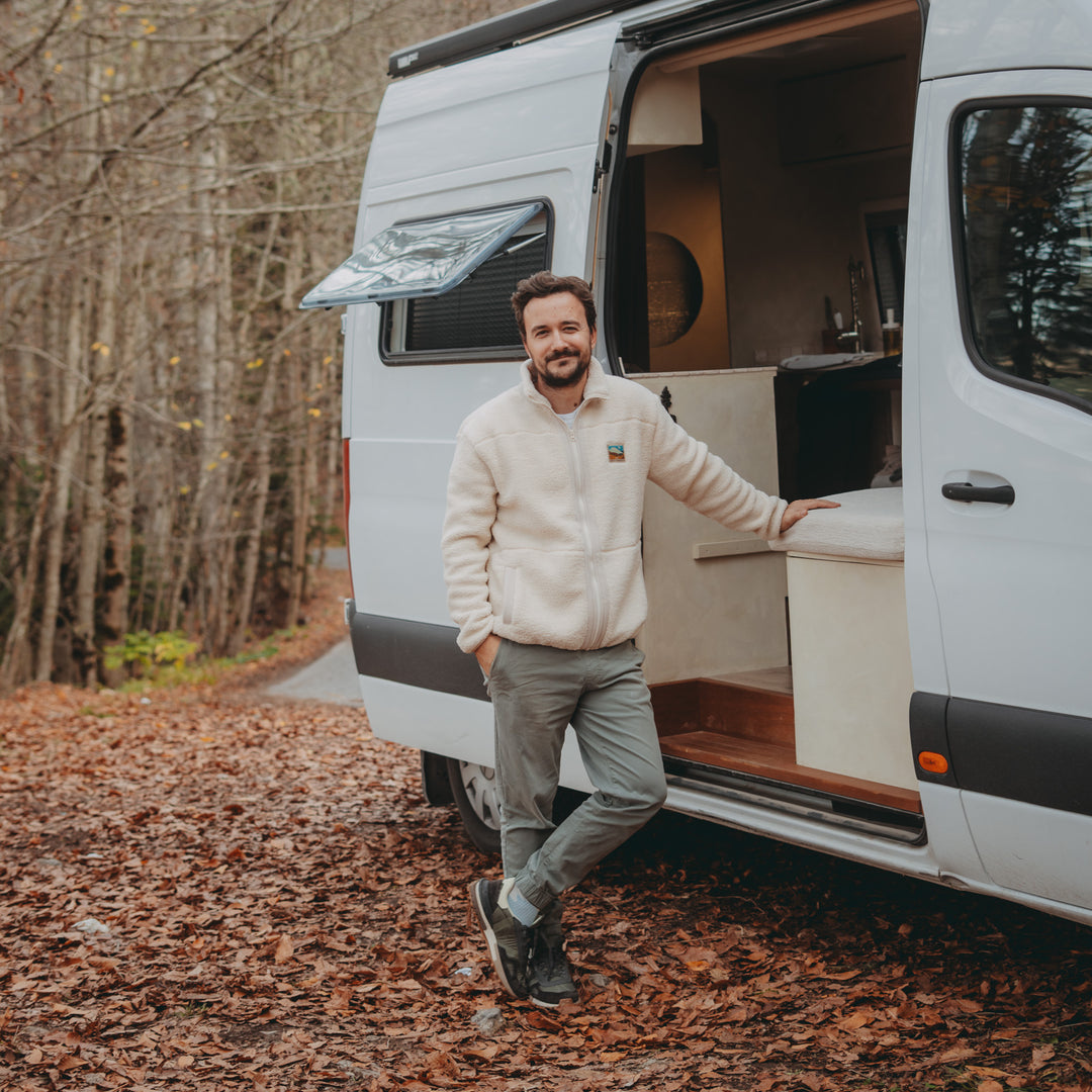 Fermuarlı Sherpa Polar - Krem