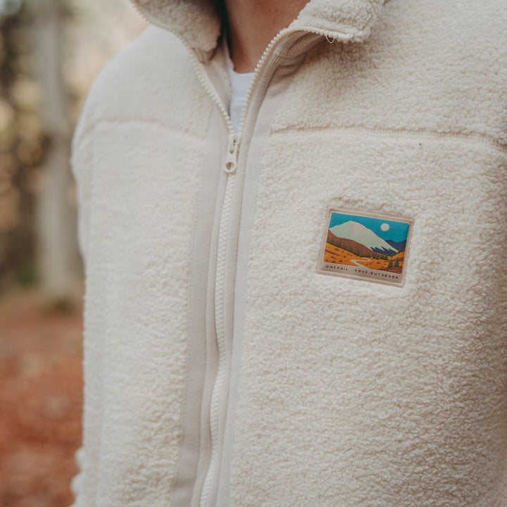 Fermuarlı Sherpa Polar - Krem