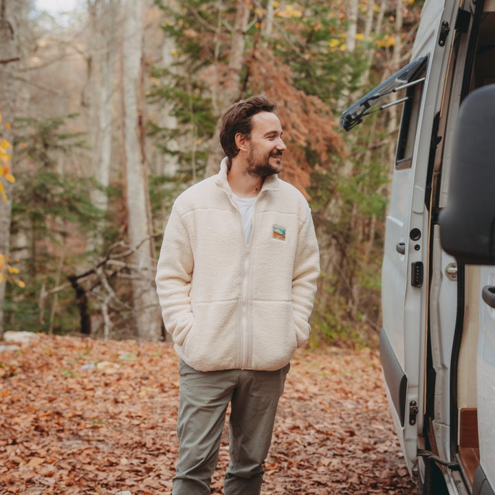 Fermuarlı Sherpa Polar - Krem