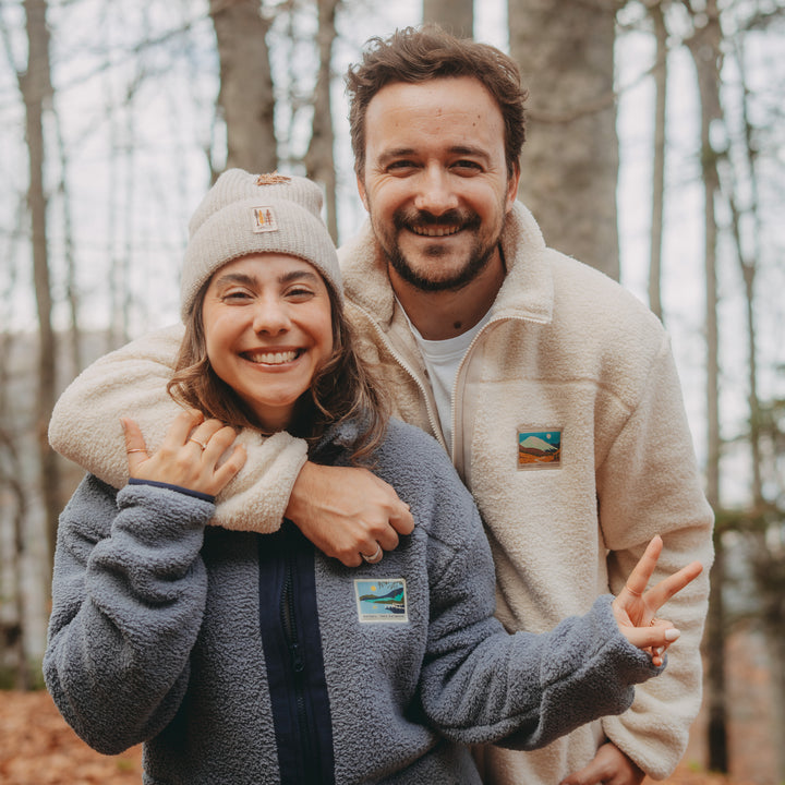 Fermuarlı Sherpa Polar - Puslu Mavi