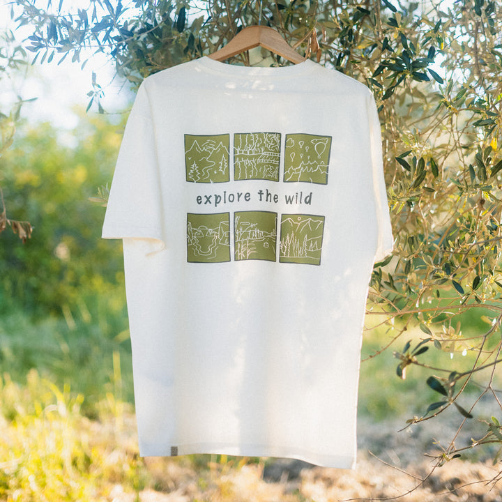Explore The Wild Tshirt - Antik Beyaz