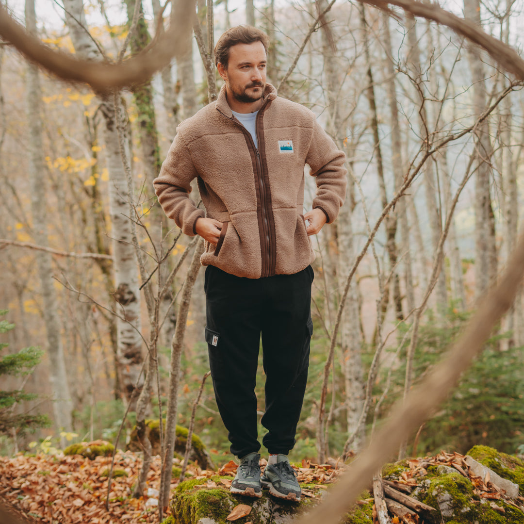 Fermuarlı Sherpa Polar - Kahve