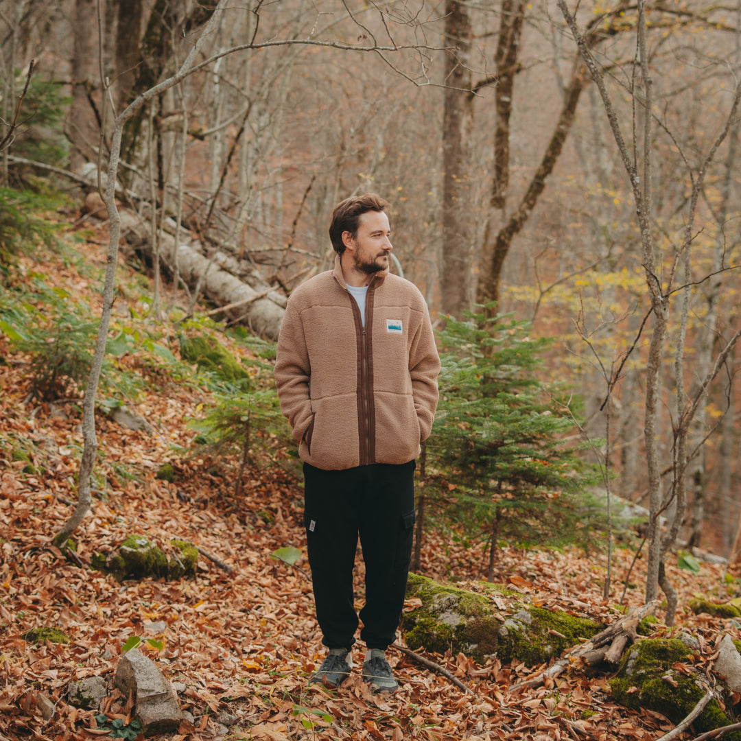 Fermuarlı Sherpa Polar - Kahve