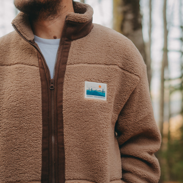 Fermuarlı Sherpa Polar - Kahve