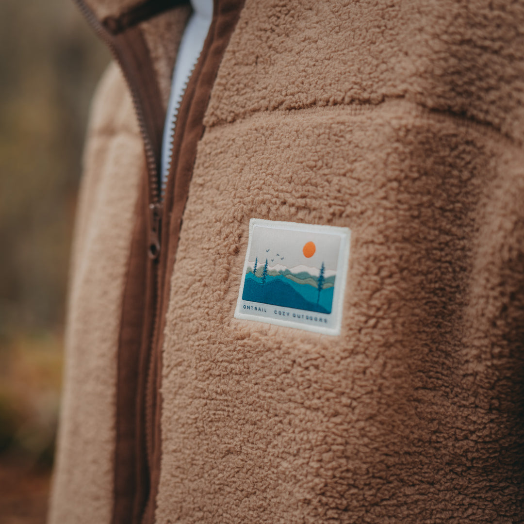 Fermuarlı Sherpa Polar - Kahve