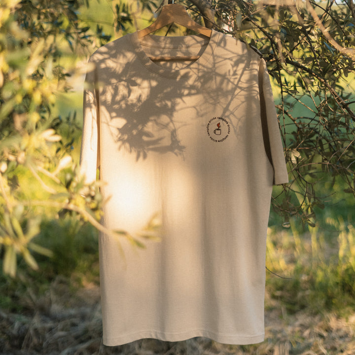 Camp Fire Drinks Tshirt - Safari Bej