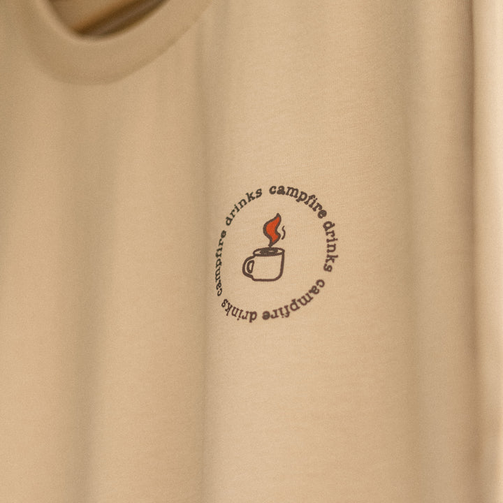 Camp Fire Drinks Tshirt - Safari Bej