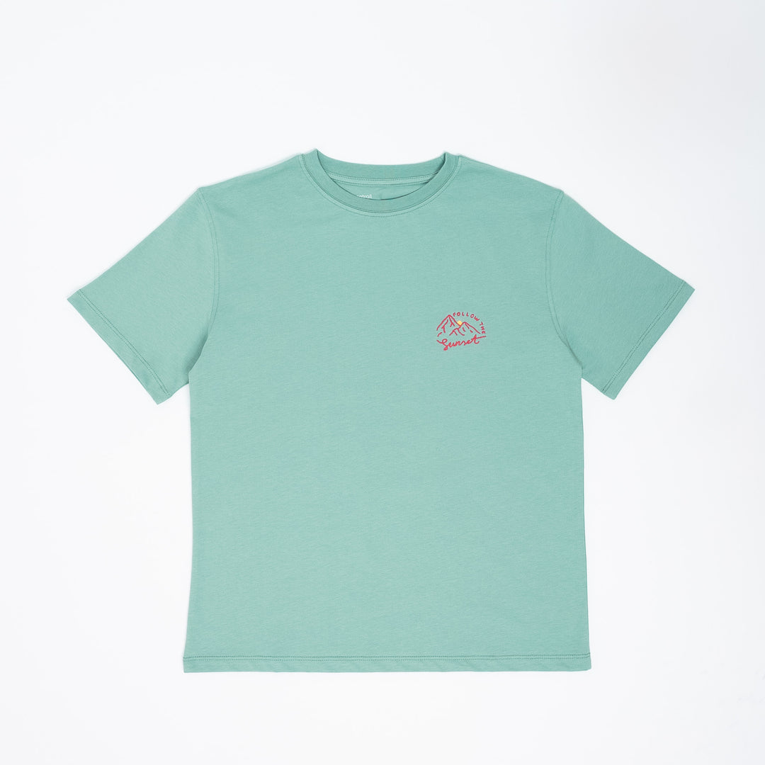 Follow The Sunset Tshirt - Su Yeşili