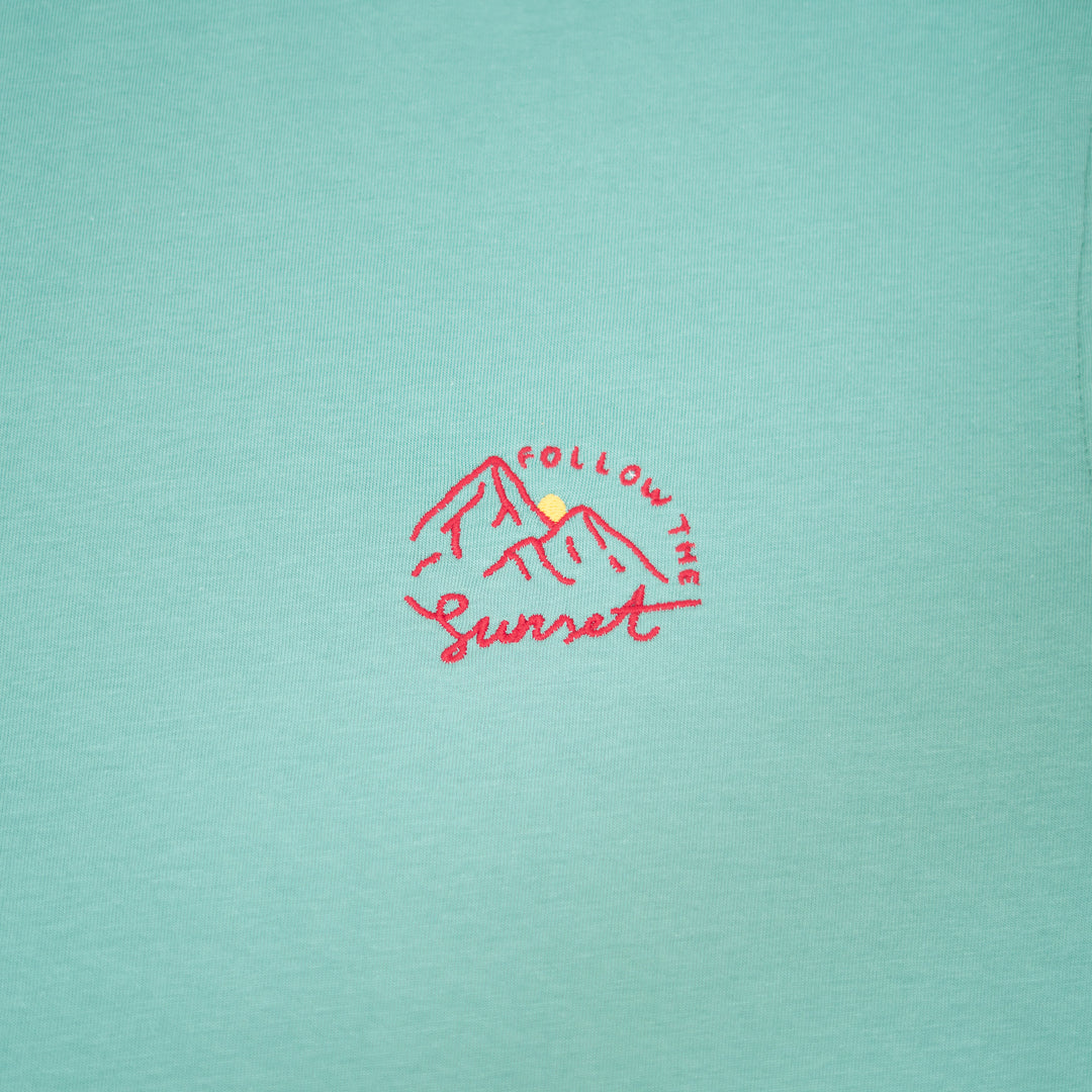 Follow The Sunset Tshirt - Su Yeşili