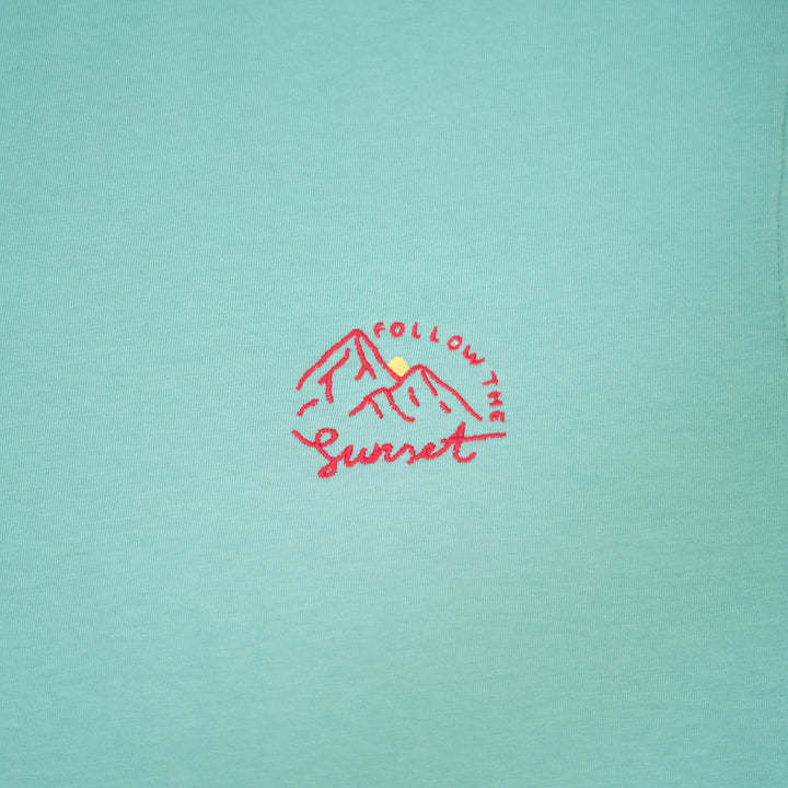 Follow The Sunset Tshirt - Su Yeşili