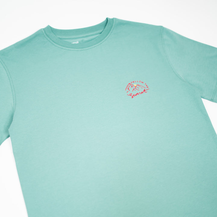 Follow The Sunset Tshirt - Su Yeşili