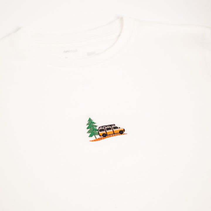 Vanlife & Pine Tshirt - Antik Beyaz