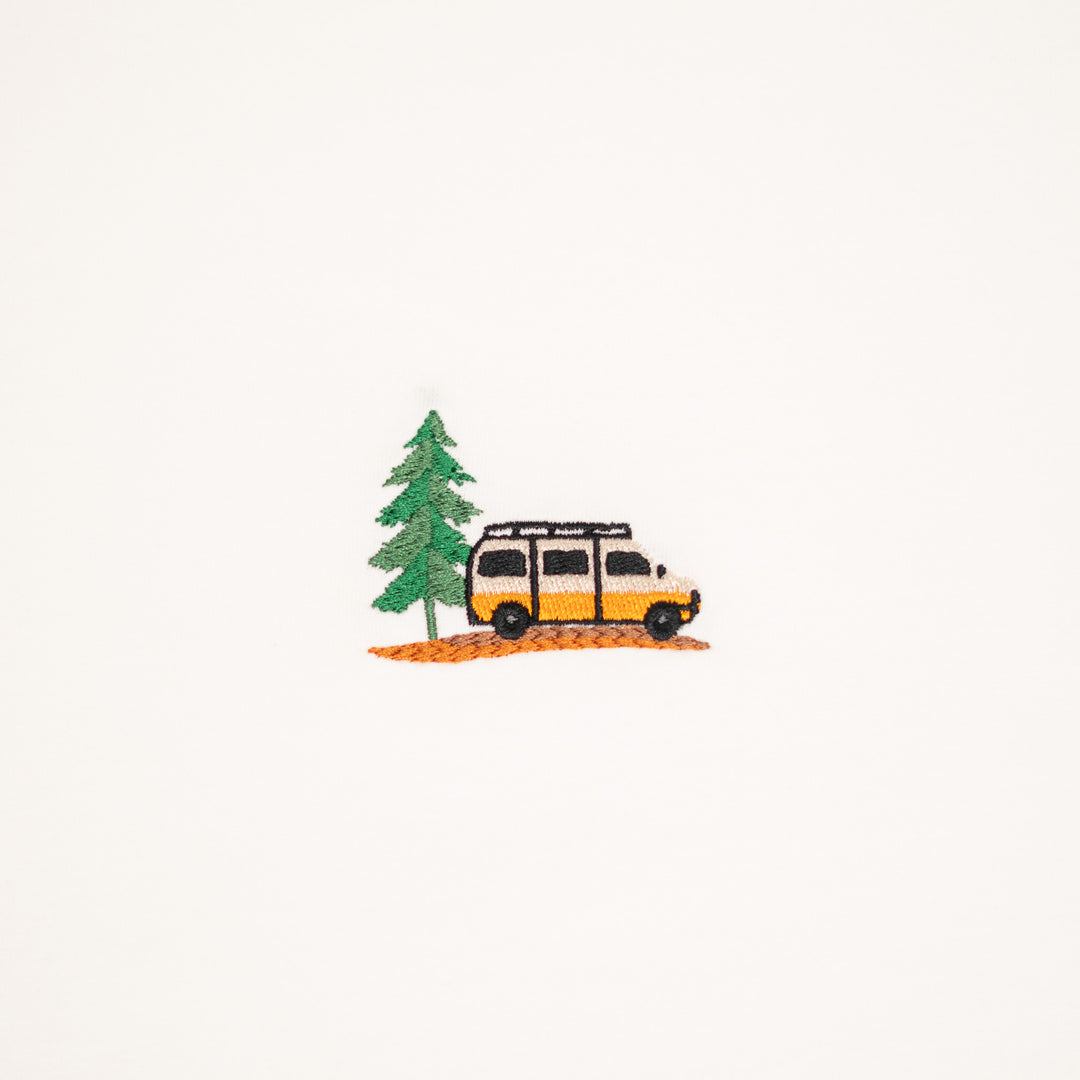Vanlife & Pine Tshirt - Antik Beyaz