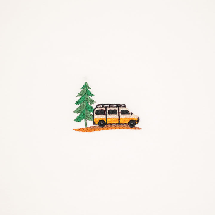 Vanlife & Pine Tshirt - Antik Beyaz