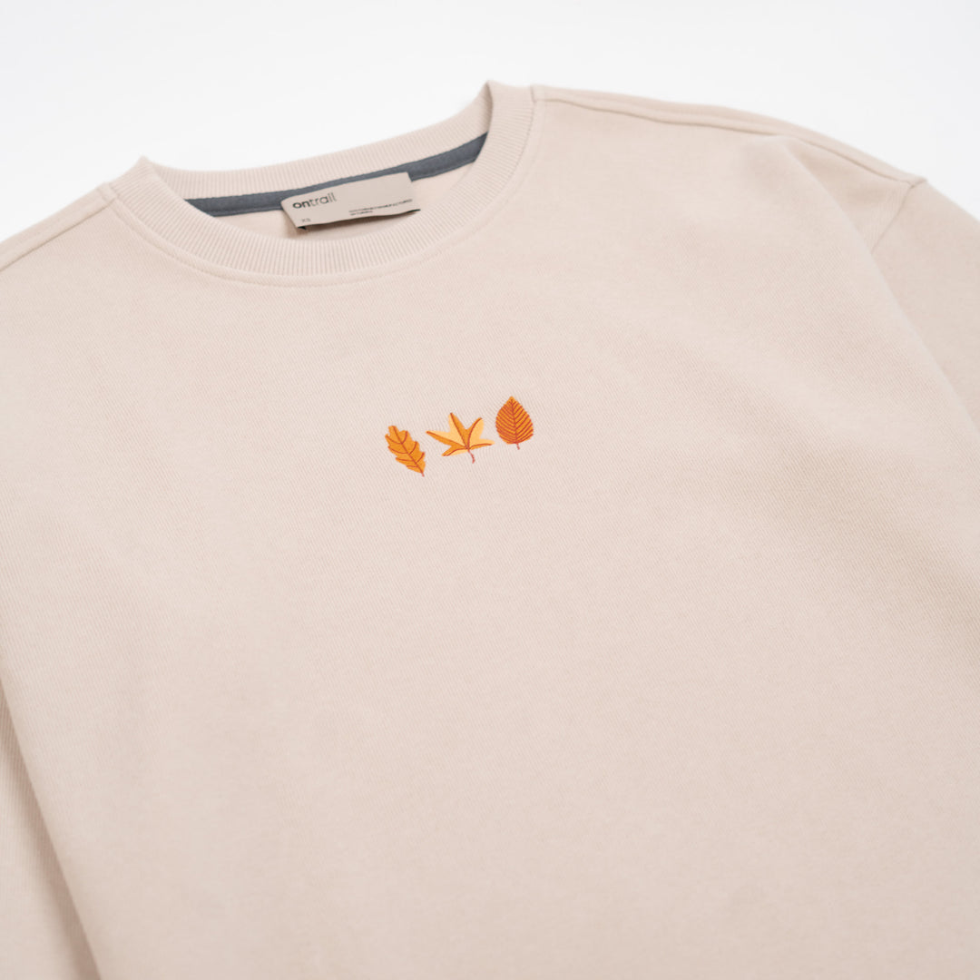 Fall Leaves Sweatshirt - Parşömen Bej