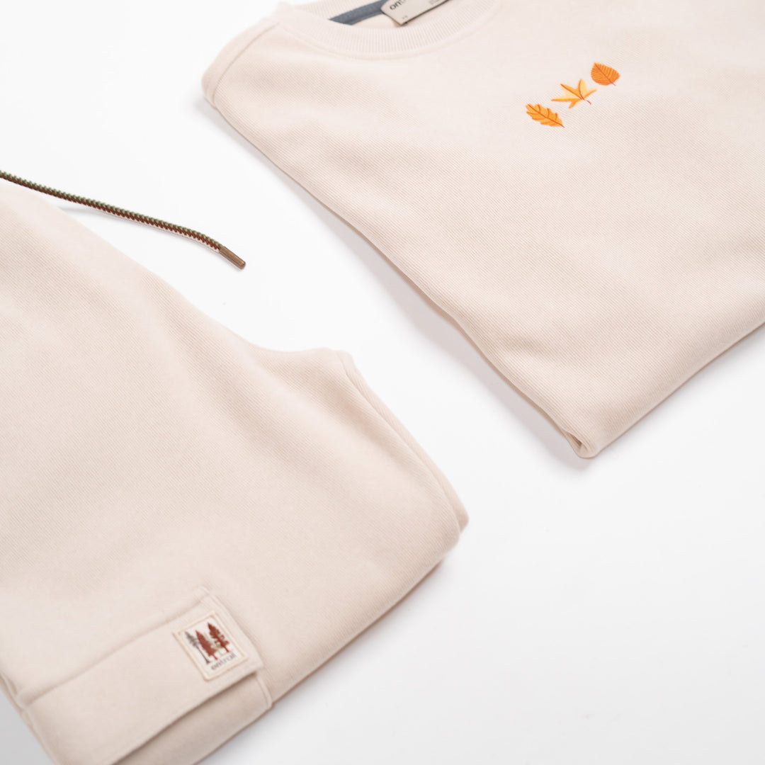 Fall Leaves Sweatshirt - Parşömen Bej