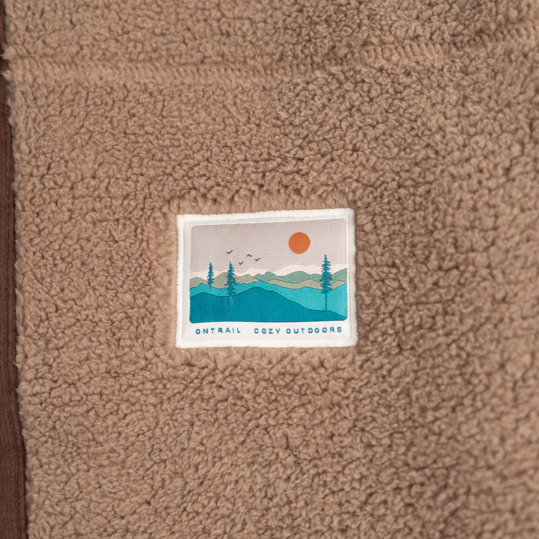Fermuarlı Sherpa Polar - Kahve