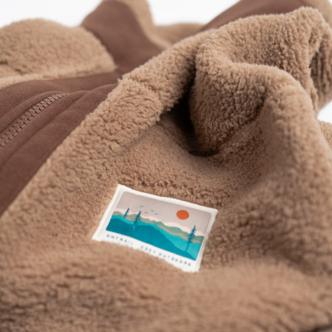 Fermuarlı Sherpa Polar - Kahve
