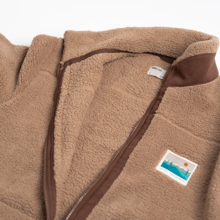 Fermuarlı Sherpa Polar - Kahve