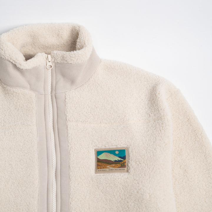 Fermuarlı Sherpa Polar - Krem