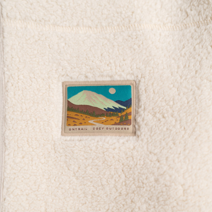 Fermuarlı Sherpa Polar - Krem