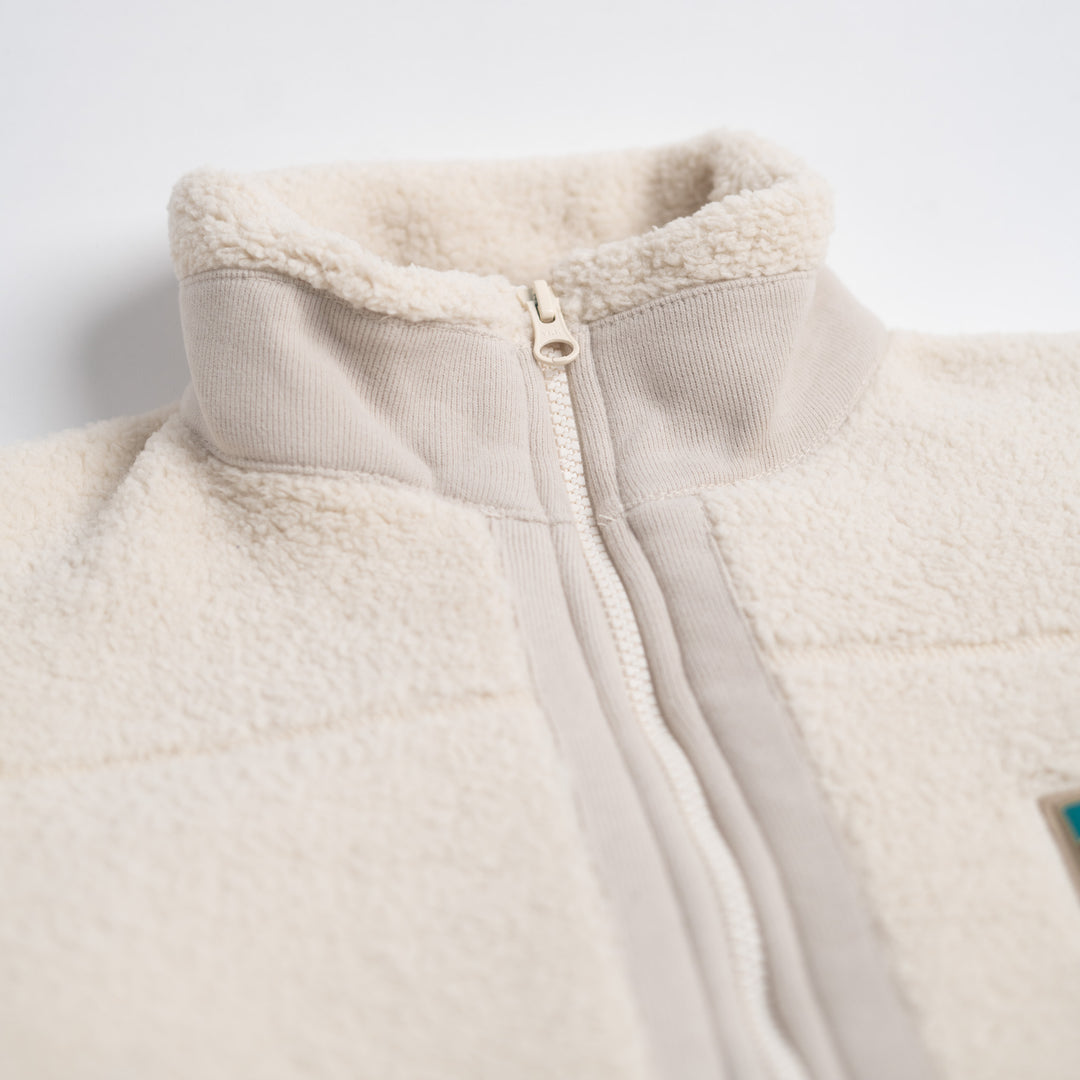Fermuarlı Sherpa Polar - Krem