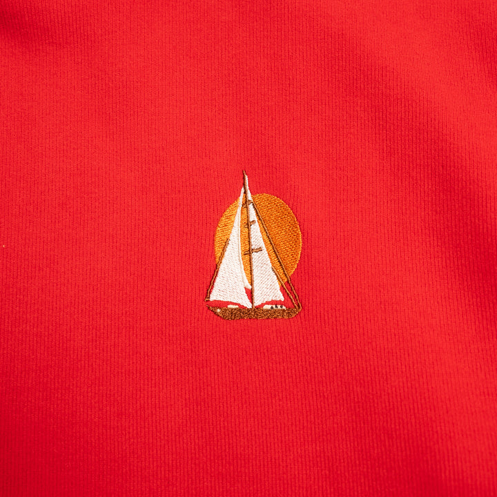 Boat Life & Sunset Hoodie - Kırmızı