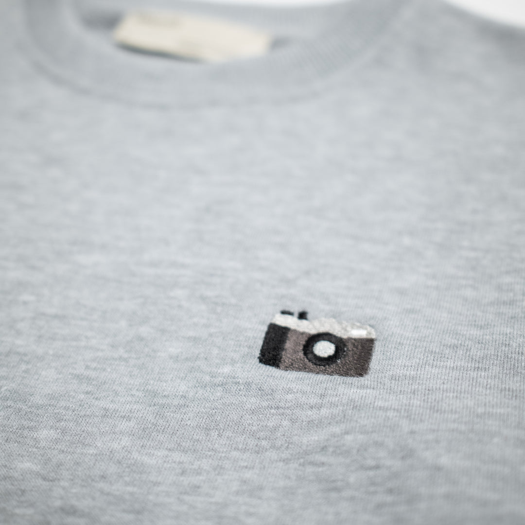 Camera Sweatshirt - Kırçıllı Gri